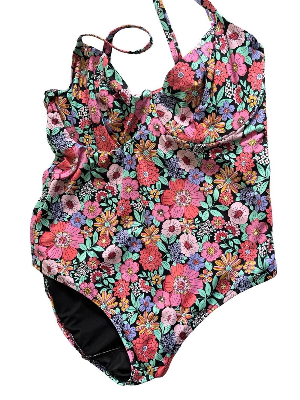 Bravissimo One Piece Swim Suit Floral Print Underwire Colorful Womens Size 38FF
